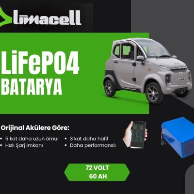 Kuba City Elektrikli Araba Bataryası 72 Volt 60 Ah