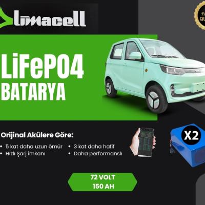 Yuki Amy LiFePO4 Batarya 72 Volt 150Ah (75AhX2)